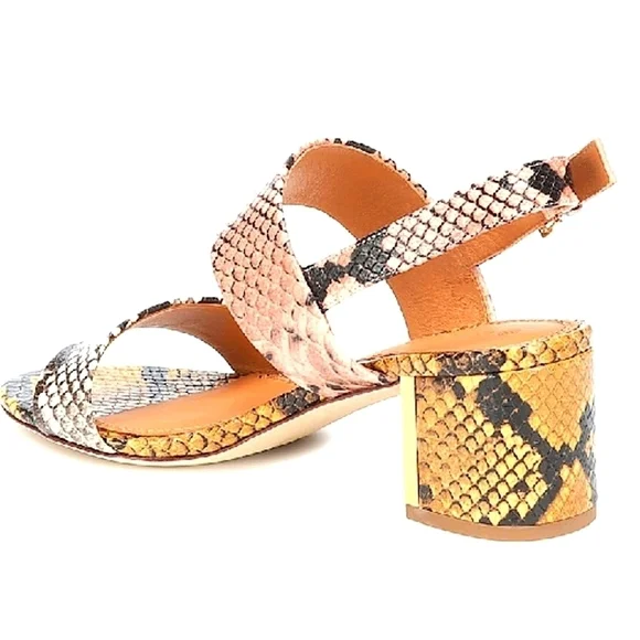Tory Burch sling back heels Tory Burch Sandals Snake Print Leather gigi heels